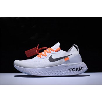 and WoSize Off-White x Nike Epic React Flyknit White Running Shoes Shoes
